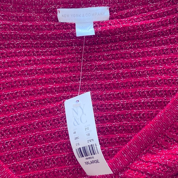 NY&Co Sparkly Red Sweater- NWT - Picture 2 of 3